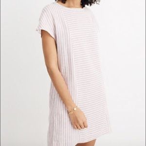 Madewell stripe play button back dress